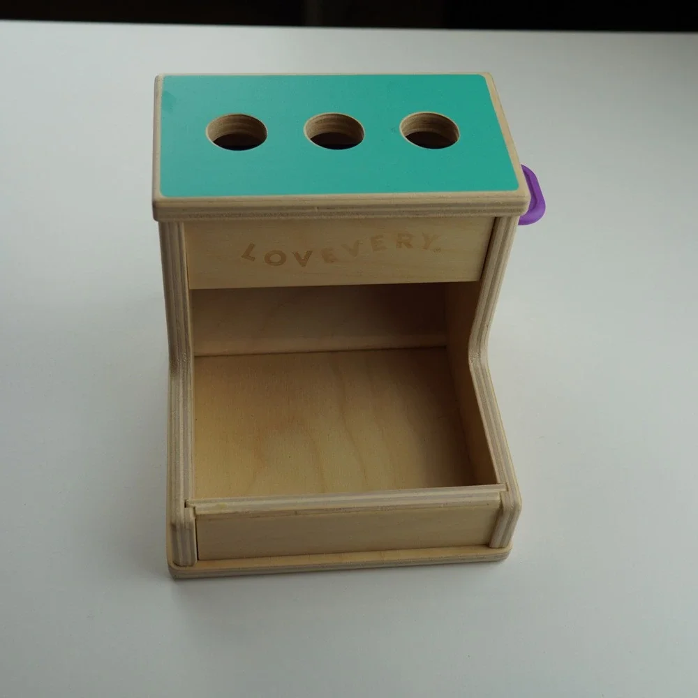 Lovevery Wooden Peg‎ Drop Box Object Permanence Box Educational Toy for Kids